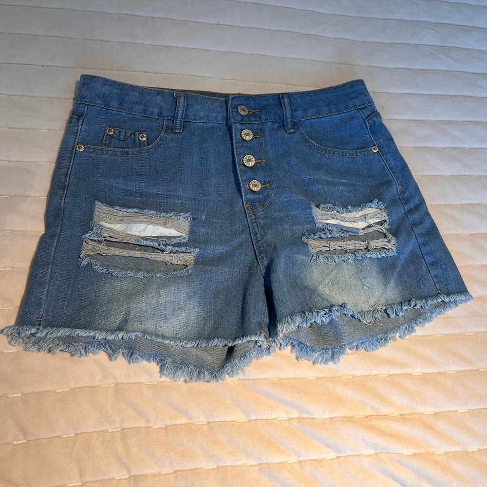 Denim Distressed Women Shorts